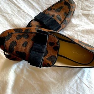 Ann Taylor Velvet Bow Loafers
